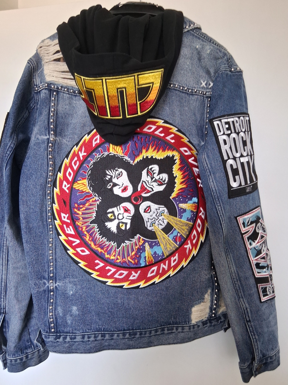 Cult of Individuality Kiss Denim Jacket With Removable Hood & Matching Hat!